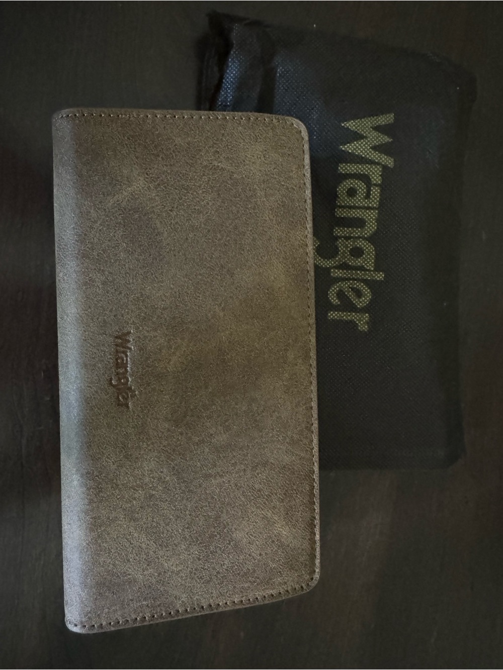 Wrangler Brown Floral Tooled Wallet with Snap Accent - Picture 5 of 8